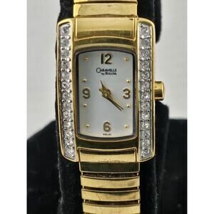 Ladies 2007 Bulova Caravelle Crystal Bezel Quartz Watch New Battery Running